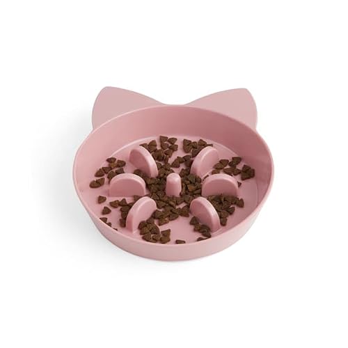 EveryYay Take It Slow Mauve Slow Feeder Cat Bowl, 1.6 Cups