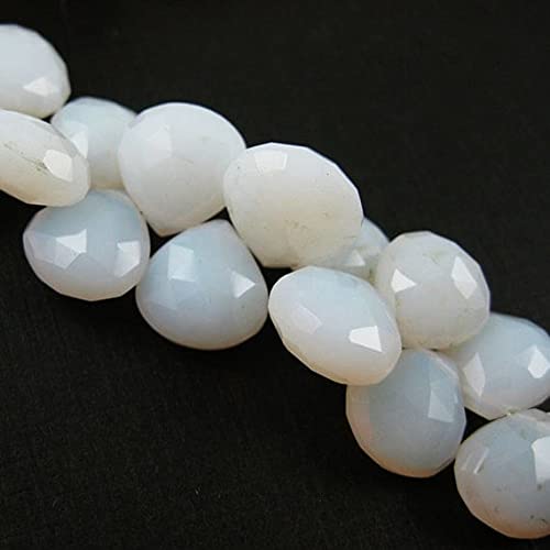 Perle opale blanche coeur 11mm facettée LKBEADS pour la création de bijoux DIY
