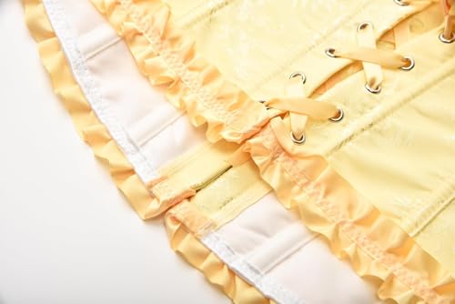 Women's Lace Up Corset Boned Floral Overbust Lingerie Bustier Bodyshaper Top S-6XL4