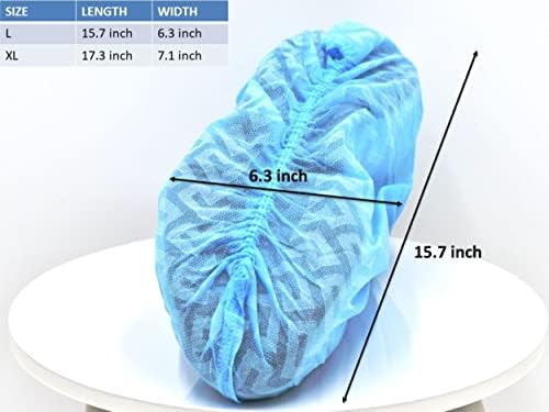 G & F Products Disposable Shoe Covers, Slip-Resistant Booties,Heavy-Duty,Waterproof,Elastic Band,Non-Slip Silicone Sole, Reusable, Protects Floors,Blue, 11 Us Men & 13 Us Women, X-Large (Pack of 1000) - 4