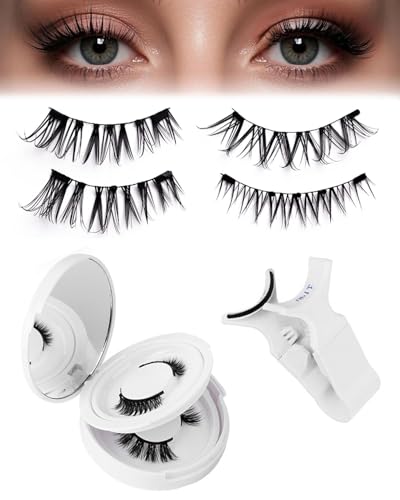 TPZORJX Ciglia Finte Magnetiche,Magnetic Lashes Riutilizzabili con Applicatore,Non Richiede Colla,Naturali Ciglia Finte Magnetiche Facili da Indossare Rimuovere con Scatola Regalo (Set-B 2 Paia)