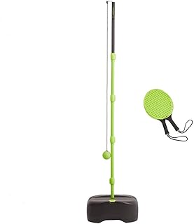 Polyester Turnball Set - 1 Post + 2 Rackets + 1 Elastic String Ball Tennis Practice 22Mm Diameter Pole 11L Base Capacity, ...