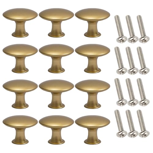 MustuVerve 12x Bouton de Meuble Vintage 30mm, Poignée de Meuble Cuisine Zinc, Bouton de Porte Placard Rond Champignon, Idéal pour Tiroir, Armoire, Commode, Salle de Bain et Bureau (Bronze Antique)