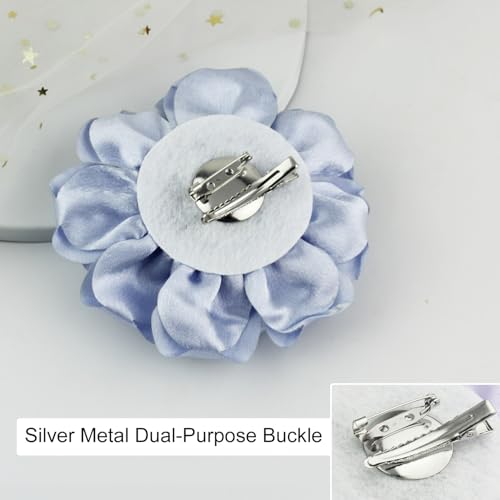 Image of 4.3 inch Red Rose Hair Clip Large Flower Brooches for Women | Charming Flowers Pins for Clothes | Turn Heads with Stylish Rose Hair Clip Flower Brooch Pin for Clothes & Clips for Woman