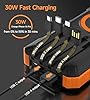 Solar Powerbank 56800 mAh Wireless Power Bank groß mit 4 Kabeln, 30W PD Schnellladefunktion, 6 Ausgänge, Taschenlampen, Power Bank große Kapazität für Camping, Outdoor, Phone, Tablets (Orange)