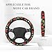 Strawberry Flowers Car Steering Wheel Cover, Non-Slip Absorbing Sweat Car Wheel Cover Accessories for Men Women,Universal 15