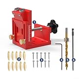 9 mm Taschenlochvorrichtungs-Set mit Bohrer und schrägem Lochlokator, verstellbarer Positionierer...