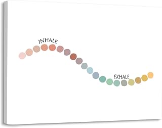 Modern Meditation Inhale Exhale Framed Canvas Wall Art Decor 14×11 inch, Inspirational Mental Health Print Painting Artwork Home Wall Decoration For Home Kids Yoga Room Bedroom Living Room