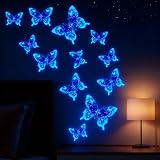 Wandtattoo Schmetterlinge 12pcs, Glühen in der Dunkelheit Aufkleber Selbstkleber Schmetterling...