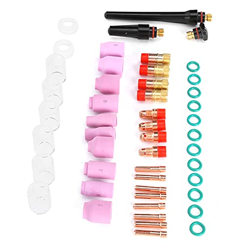 ViaGasaFamido 49Pcs 150 to 250A Welding Torch Kit WP17 18 26 Welding Torch Welding Torch Consumables for Shipbuilding,Electronics and Metallurgy