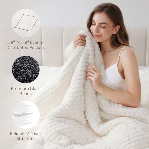 Image of Alomidds Fleece Weighted Blanket for Adults 15Lbs, 60 inchx 80 inch