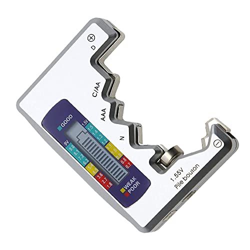 Mesee Misuratore Digitale Batterie Universale, Rilevatore Capacità Batteria Verificatore Digitale per Batterie LCD Tester Batterie Rilevatore Portatile per Batterie AA AAA C D N 9V 1.5V
