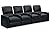 Octane Seating Octane Charger XS300 Leather Home Theater Recliner Set (Row of 4), Black by 
