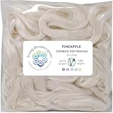 Pineapple Fiber for Spinning, Blending, Felting & Dyeing. Rare Vegan Combed Top. Lustrous Natural White
