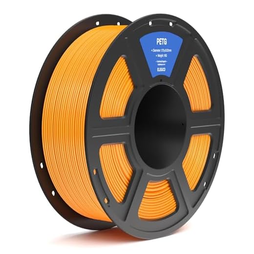 ELEGOO PETG Filament 1.75mm Orange 1KG, 3D Printer Filament Dimensional Accuracy +/- 0.02 mm, 1kg Spool(2.2lbs) Fits for Most FDM 3D Printers
