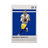 Yaoqilai Matthew Stafford Canvas Poster Wall Art Decor Print Picture Paintings for Living Room Bedroom Decoration Unframe: Unframe: 12x18inch(30x45cm)