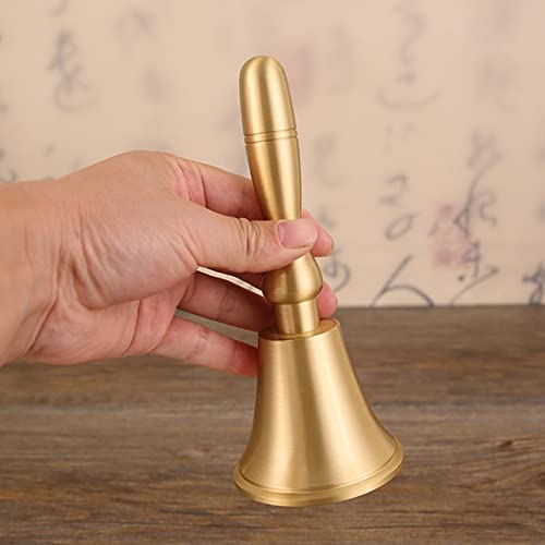 Sino De Chamada Extra Alto, Sinos De Latão Portáteis De 13x6,5 Cm Com Alça De Madeira Multiuso Para