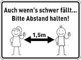 Abstandsschild aus Kunststoff PVC für Sicherheitsinformationen