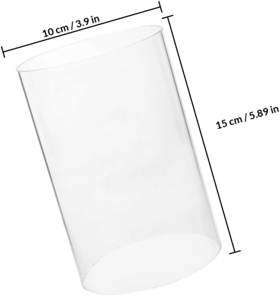 Artibetter Glass Shade for Candle Holder 10x15cm Glass Cylinder Hurricane Chimney Open Both Ends Wind Shield for Home Party Wedding Decor