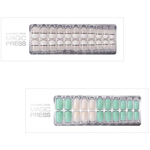 [DASHING DIVA–Nails]Premium Magic Press SUPER SLIM FIT(2 Different Designs 30+30strips in 12 sizes)WHITE LOVER+CHEER UP MINT 326/27bcc