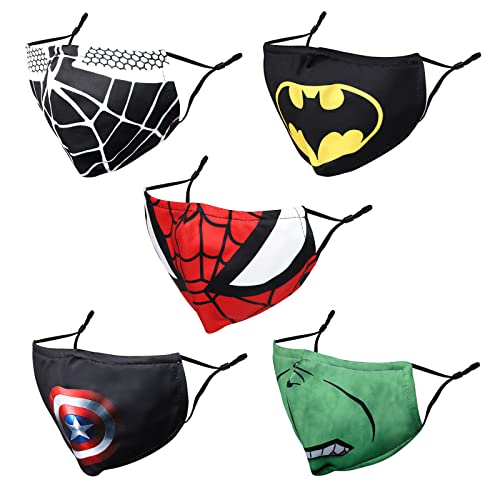 5-Pack Unisex Kids' Breathable Face Masks for Protection