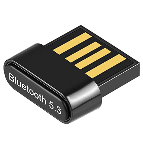 Adaptateur Bluetooth PC, USB Bluetooth 5.3 Dongle EDR Clé Bluetooth pour PC, Ordinateur de Bureau, Ordinateur Portable Compatible avec Windows 11/10/8.1/7 (Black)