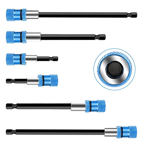 SUNJOYCO Bohrerverlängerungs-Set, 6 Stück, magnetische Bohrer-Verlängerung, 1/4 Zoll Sechskantschaft, magnetischer Schnellspannerverlängerung, Bohrfutter-Adapter, Muttern, Bohrer Cover