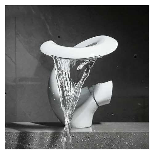 Robinet mitigeur de lavabo cascade de salle de bain noir blanc