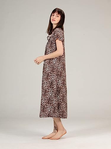 Image of Evolove Women's Viscose Liva Long Maxi Night Gown Nighty Dress with Pocket, Super Soft Comfortable (LNG-Rayon)