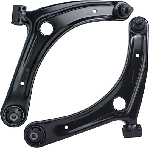 Image of Detroit Axle - Front Lower Control Arms w /Ball Joints + Sway Bars Outer Tie Rods Replacement for 2007-2012 Dodge Caliber - 8pc Set