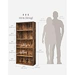 VASAGLE CUSTOS Collection - Bookshelf, 5-Tier Bookcase, Book Shelf, Open Storage Shelf, 9.4 x 23.6 x 52.8 Inches, for Living Room, Home Office, Dinning Room, Rustic Brown ULBC165X01 - Image 3