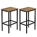 Meerveil Lot de 2 Chaises de Bar, Barhocker 2 Set Tabourets Hauts pour Cuisine Salle à Manger Salon,Style Industriel,Marron