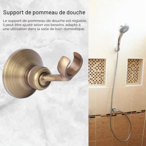 Nikou Support Pommeau de Douche, Support De Douche Mural Réglable en Laiton, Galvanoplastie, Accessoires de Salle de Bain à la Maison – vue 6