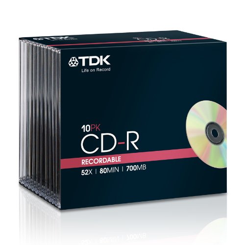TDK CD-R80JCA10P CD-R Vierge 80 mn 52X Jewel case PK10