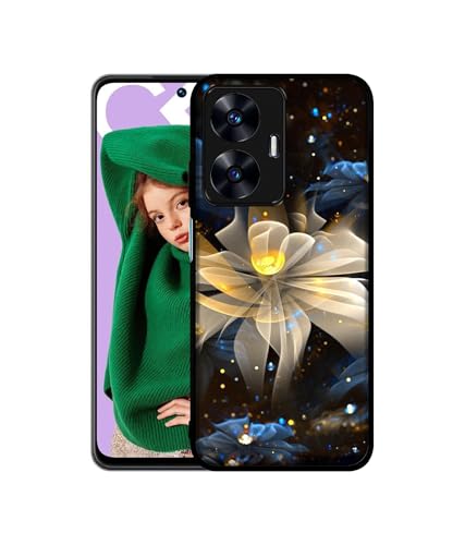 Image of Art Flower Design Premium 2D Printed Metal Back Case Cover for Realme C55 4G / Narzo N55 4G
