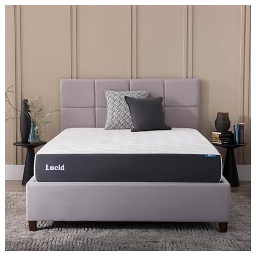 LUCID 10 Inch Memory Foam Mattress - Plush Feel - Bamboo Charcoal and Gel Infusion - Hypoallergenic - Bed in a Box - Temperature Regulating - Pressure Relief - Breathable - Queen Size