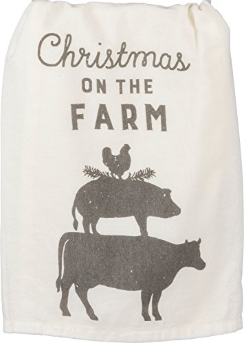 Primitives-by-Kathy-Decorative-Kitchen-Towel-Christmas-On-The-Farm-Farmhouse-Collection-Inspired-Design Primitives by Kathy Decorative Kitchen Towel Christmas On The Farm Farmhouse Collection Inspired Design
