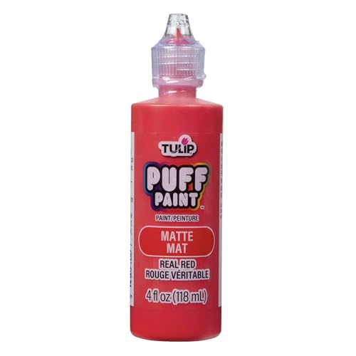 TULIP Puff Paint Matte Real Red 4 Fl Oz (Pack of 1)
