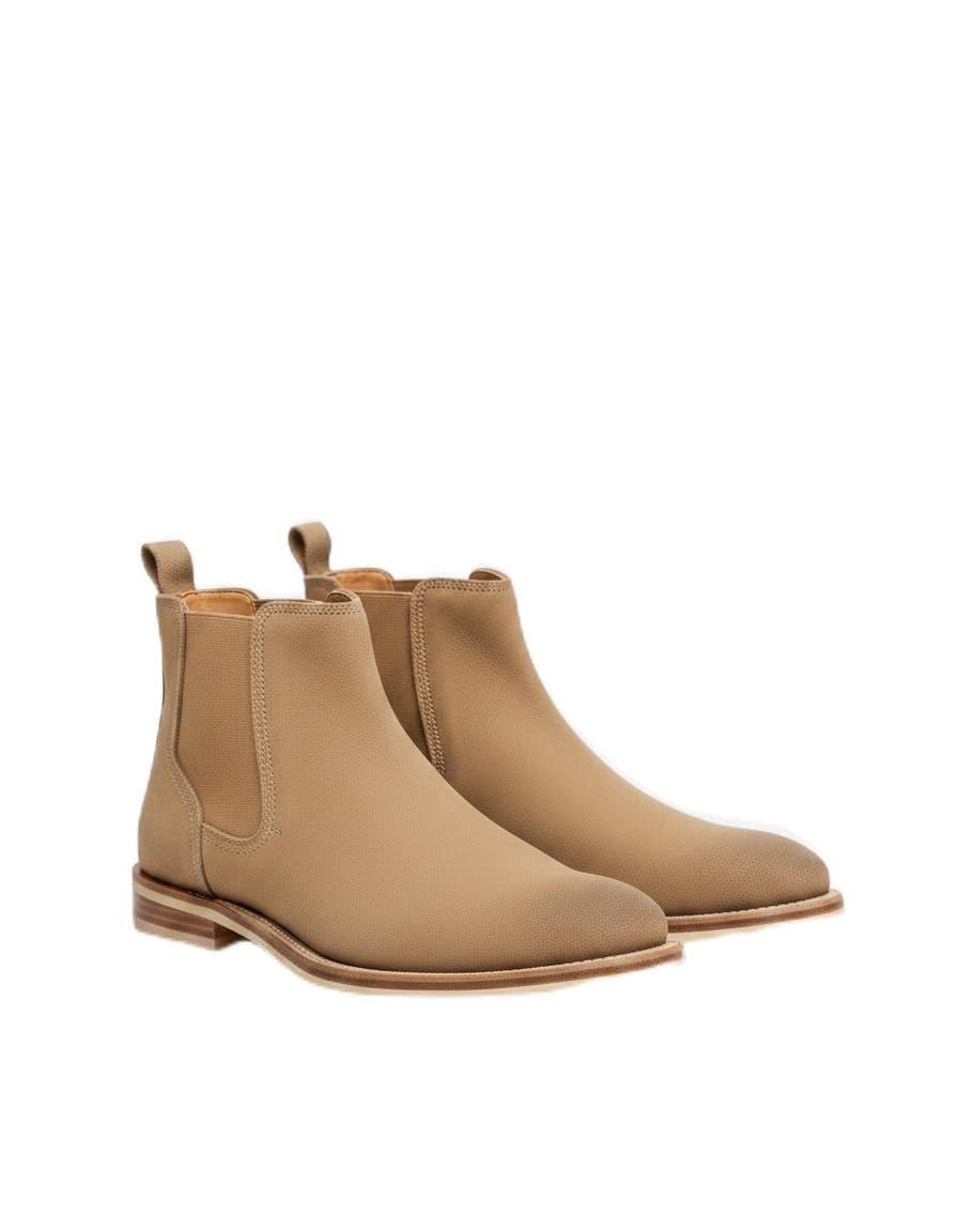 Men’s Beige Chelsea Boots for Men | Premium Suede Leather Slip-On Ankle Boots | Handmade Casual & Formal Boots with Cushioned Comfort Sole-image-30