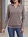 TICTICMISS Womens Polo Shirts Long Sleeve Banded Bottom Tops Business Casual Tops Collared V Neck Blouses