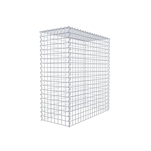 GABIONA Cesta para piedra (rectangular, malla de 5 x 5 cm, profundidad de 40 cm, cesta de cultivo tipo 3, cierre de espiral, galvanizada (100 x 90 x 40 cm)