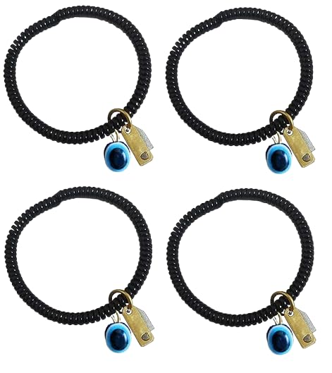VIDEH Nazar Battu Evil Eye Knife Bracelet Free Size for Men and WomenStylish and Trendy Evil Eye Bracelet Nazar Battu Black Beaded Bracelets Unisex (PACK OF 4) (B0BQR1JYSF) Amazon Price History, Amazon Price Tracker
