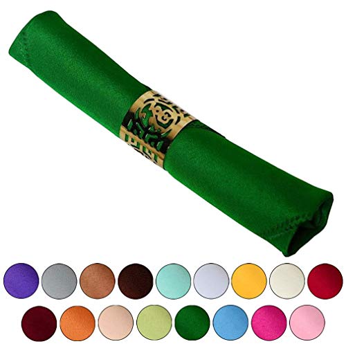 COMVIP Servilletas de tela sólida para banquetes de boda, fiestas, eventos, color verde esmeralda, 30 unidades Cover