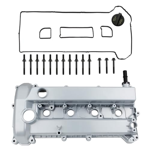 MITZONE Aluminum Valve Cover Compatible with Mazda 3 2.3L 2.0L Naturally Aspirated 2006 2007 2008 2009 Replace L3N5-10-210C L3N5-10-210A L3N5-10-210B White