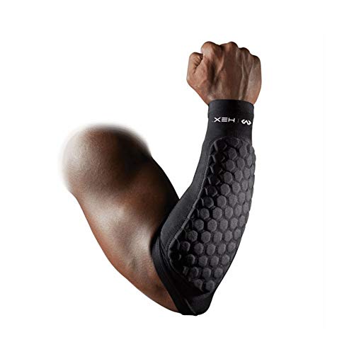 McDavid - 268473 HEX Compression Shooter Arm Sleeve w/ Protective Elbow Pad for Basketball, Football, All Contact Sports, Single