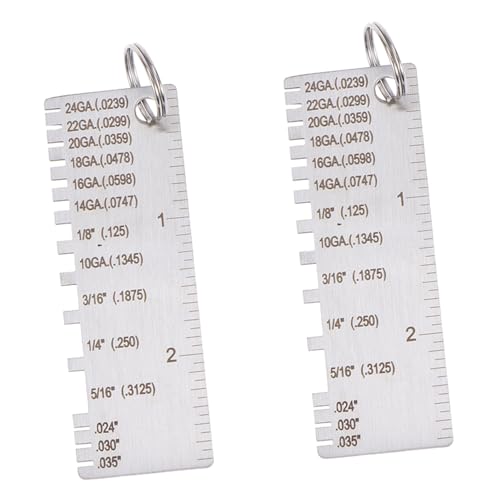 Calibrador de espesor para inspección de soldaduras 2pcs en acero inoxidable de alta precisión para control de calidad industrial miniatura 1