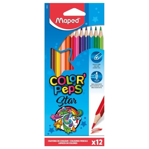 Lapices de colores maped triangulares caja de 12 unidades colores surtidos