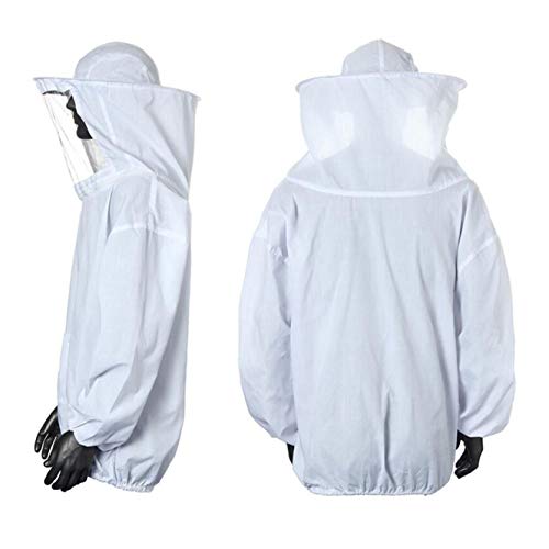 Xntun Professioneller weißer Bienenzuchtanzug, Jacke + Imkerhandschuhe, 1 Paar – Bild 4