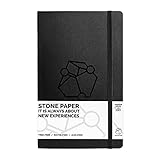 Pictostone 100% Tree‑Free Stone‑Paper Notebook – 208‑Page Lined A5 Executive Journal, Waterproof & Tear‑Resistant, Faux‑Leather Hardcover – Smooth, Eco‑Friendly Writing