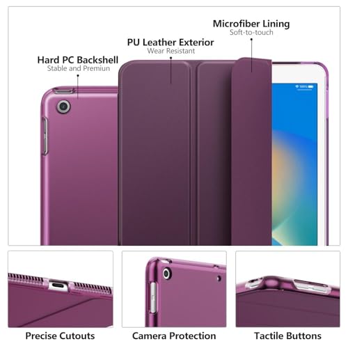 Image of Moko Smart Case for iPad 9th / 8th / 7th Gen Case 10.2 Inch, Deep Purple